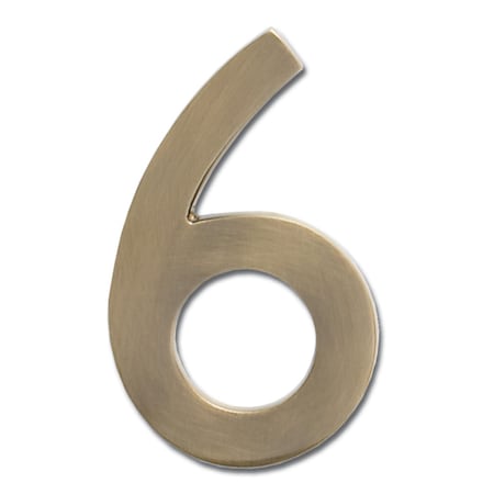 Architectural Mailboxes Brass 5 inch Floating House Number Antique Brass 6 3585AB-6